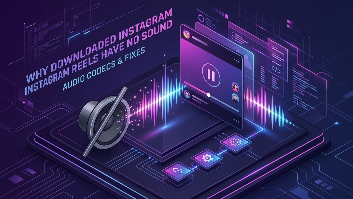 Why Downloaded Instagram Reels Have No Sound: Audio Codecs, Mute Flags, and Fixes