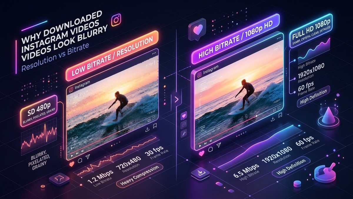 Why Downloaded Instagram Videos Look Blurry: Bitrate, Resolution, and CDN Compression Explained