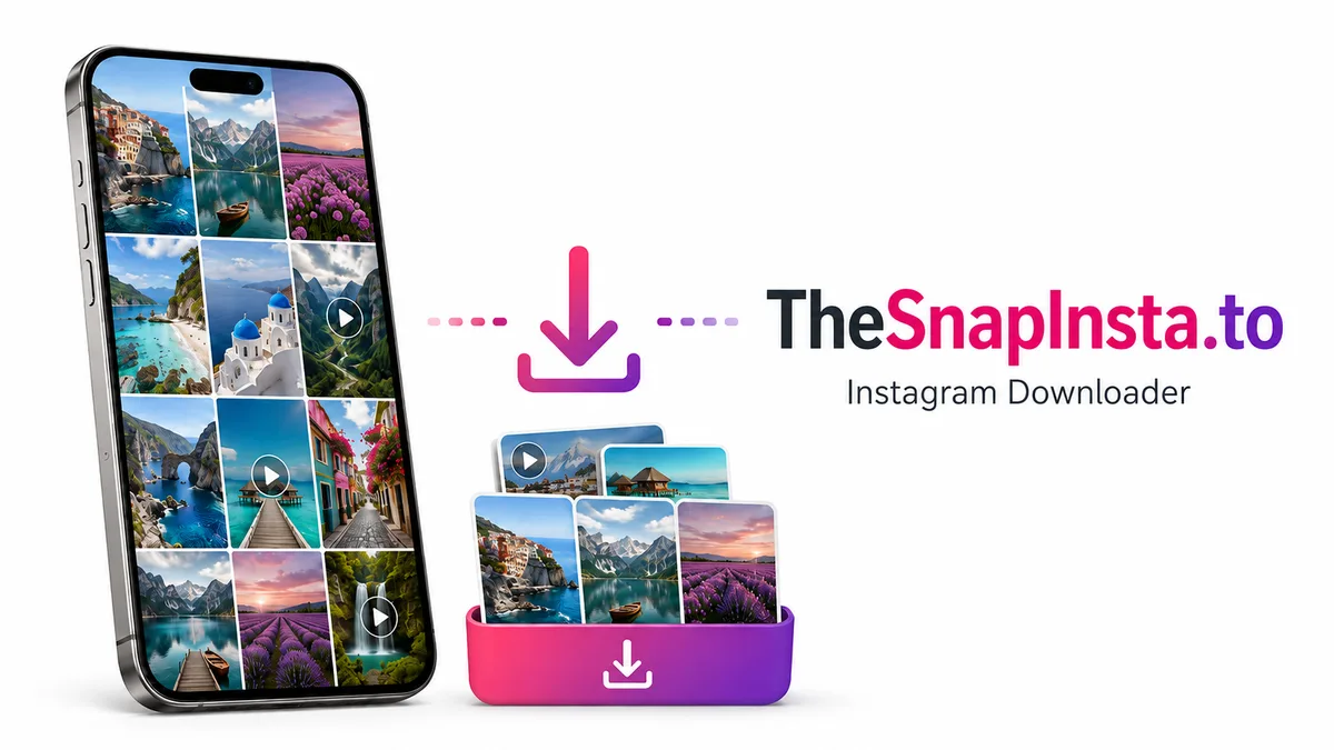 StorySave.to illustration: saving photos and videos from a phone.